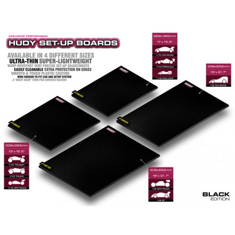 HUDY Flat Setup Board Light black (1/10 Offroad)