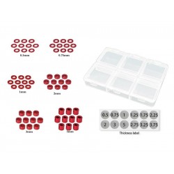 MR33 Aluminum 3mm Shim Set 0.5,0.75,1,2,3,5mm Each 10pcs. (60) Red