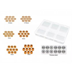 MR33 Aluminum 3mm Shim Set 0.5,0.75,1,2,3,5mm Each 10pcs. (60) Orange