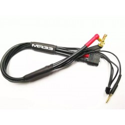 MR33 2S XT60 All-Black Charging Lead - 300mm - (4/5mm Dual Plug - XH)