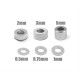 MR33 Aluminum 3mm Shim Set 0.5,0.75,1,2,3,5mm Each 10pcs. (60) Silver