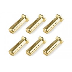 	Team Corally - Bullit Connector 5.0mm - Male - Solid Type - Gold Plated - Ultra Low Resistance - Wire 90°- 6 pcs