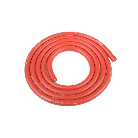 Team Corally - Ultra V+ Silicone Wire - Super Flexible - Red - 10AWG - 2683 / 0.05 Strands - ODø 5.5mm - 1m