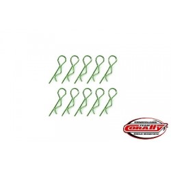 	Team Corally - Body Clips 45° Bent - Small - Green - 10 pcs