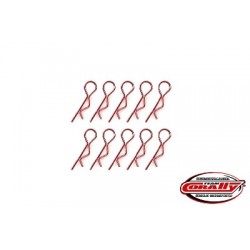 	Team Corally - Body Clips 45° Bent - Small - Red - 10 pcs