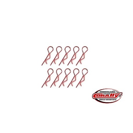 	Team Corally - Body Clips 45° Bent - Small - Red - 10 pcs