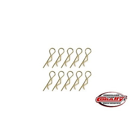 Team Corally - Body Clips 45° Bent - Small - Gold - 10 pcs